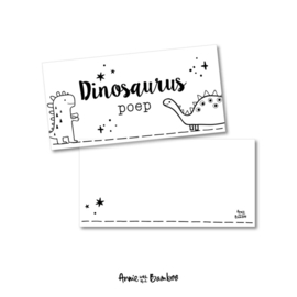 Traktatie topkaartje - Dinosaurus poep (5 stuks)