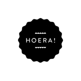 Stickers HOERA zwart - 10 stuks