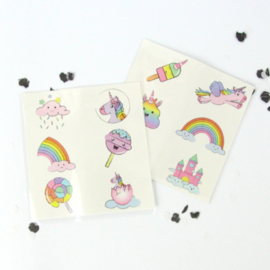 Unicorn tattoo's - 6 x 6 stuks