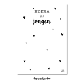 Traktatiekaart - Hoera een jongen (5 stuks)