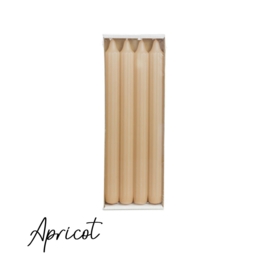 Dinerkaarsen ribbel APRICOT - 4 stuks