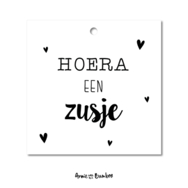 Cadeaulabel - Hoera een zusje