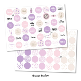 Stickervel - set 'Lila / Roze'