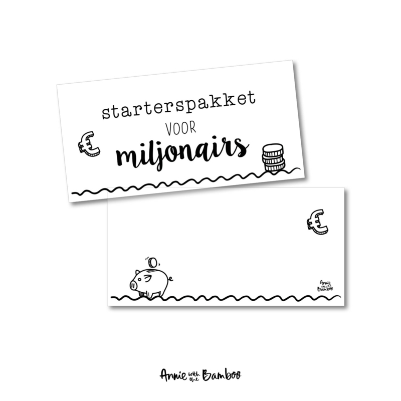 Cadeau topkaartje - Starterspakket voor miljonairs