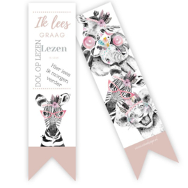 Esva design | Boekenlegger zebra roze