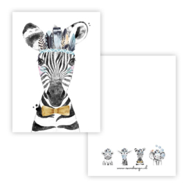 Esva design | Kaart Lieve zebra blauw