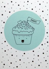 Barabrenda | Uitnodigingen cupcake blauw