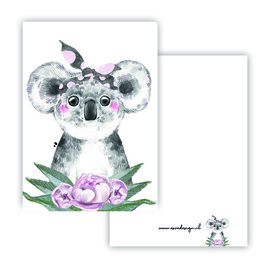 Esva design | Mini kaart Lieve koala roze