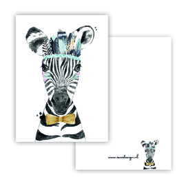 Esva design | Mini kaart Lieve zebra blauw