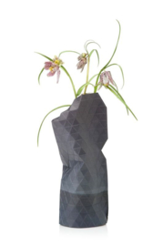 Paper vase cover Watercolor grey small