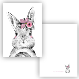 Esva design | Minikaart Lief konijn roze