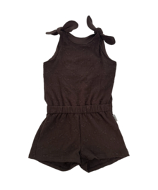 Zomerjumpsuit ‘Hydrofiel Broderie Bruin’