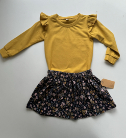 80 setje oker bloemen blauw