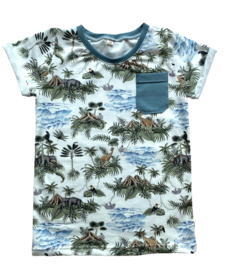 Shirt ‘Eiland Savannedieren Blauw’