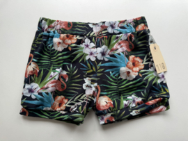 116 meisjes shortje flamingo’s donkerblauw