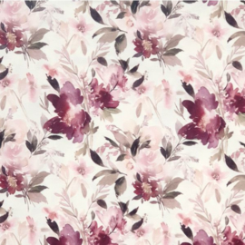 Tricot ‘Bloemen Bordeaux/Bruin’