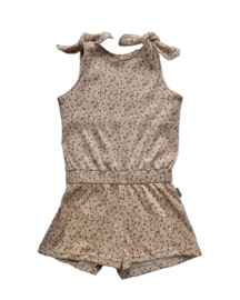 Meisjes Jumpsuit ‘Zomerrib Bloembom Beige’