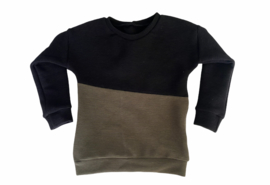 Trui ‘Ribtricot Zwart/Army’