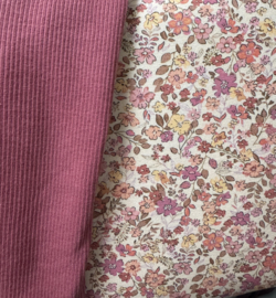 Tricot Bloemetjes Geel Roze