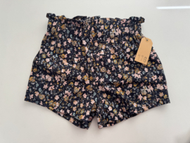 116 Shortje donkerblauw bloemetje