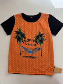 134 shirt oranje donkerblauw