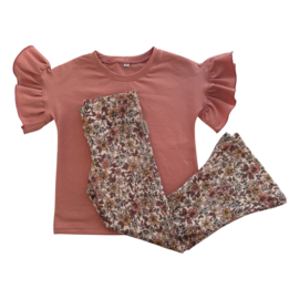 Flared ‘Bloemen Roze Bruin’