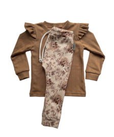 Broekje ‘Artistieke Bloem Beige’