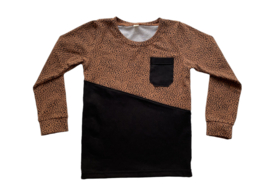 Shirt ‘Splash Bruin Zwart’