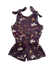 Meisjes Jumpsuit ‘Donkerpaars Bloemen’