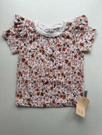 68 shirtje bloemetje wit