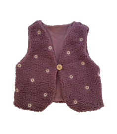 Giletje ‘Teddy Broderie Mauve’