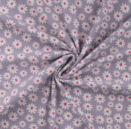 Ribtricot Bloemen Lila