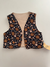 62/68 giletje rib blauw