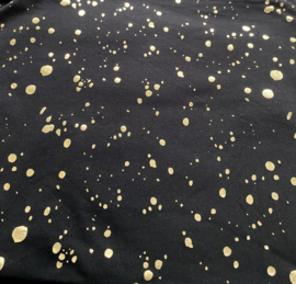 Tricot Zwart Metallic Gold Dots