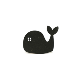 Wandhaakje “Whale” zwart