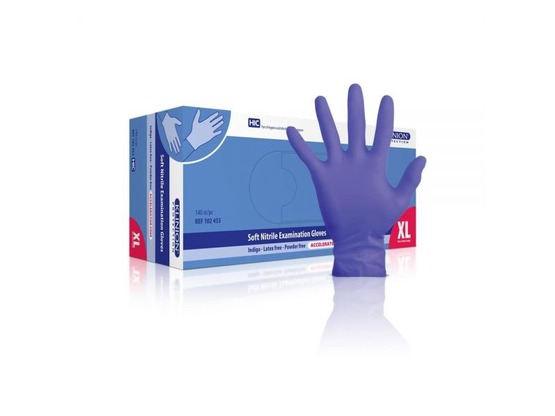 Klinion Soft Nitrile Indigo handschoenen poedervrij 150 stuks
