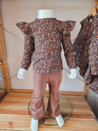 Broekje - rib fluweel bruin