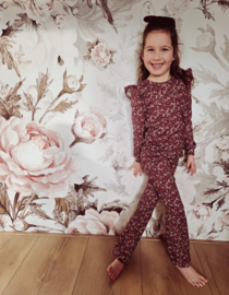 Broekje - burgundy bloemetjes