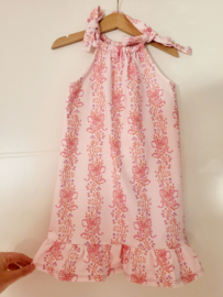 Jurk - roze bloem & strik