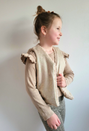 Teddy gilet goud & beige