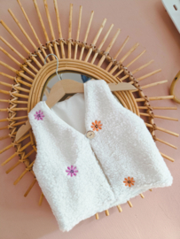 Teddy gilet smiley oranje & roze