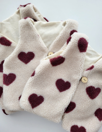 Mom gilet hartjes rood