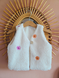 Teddy gilet smiley oranje & roze