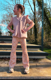 Broekje - rib pastel weidebloem