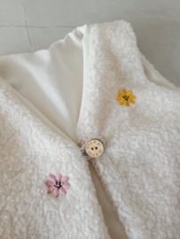 Teddy gilet smiley roze & geel