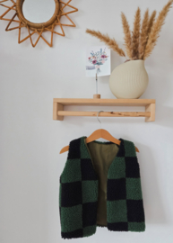 Teddy gilet groen vakken