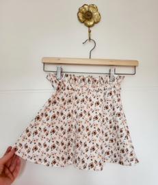 Paperbag rok - bruin bloemetjes