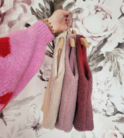 Teddy gilet donker roze