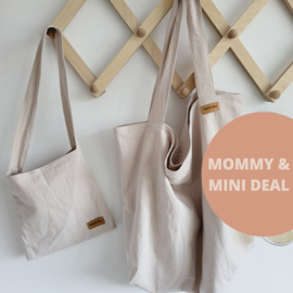 Mommy & mini bags beige