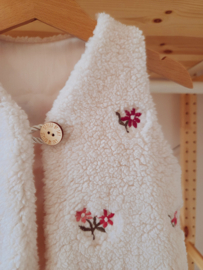 Teddy gilet geborduurde flower